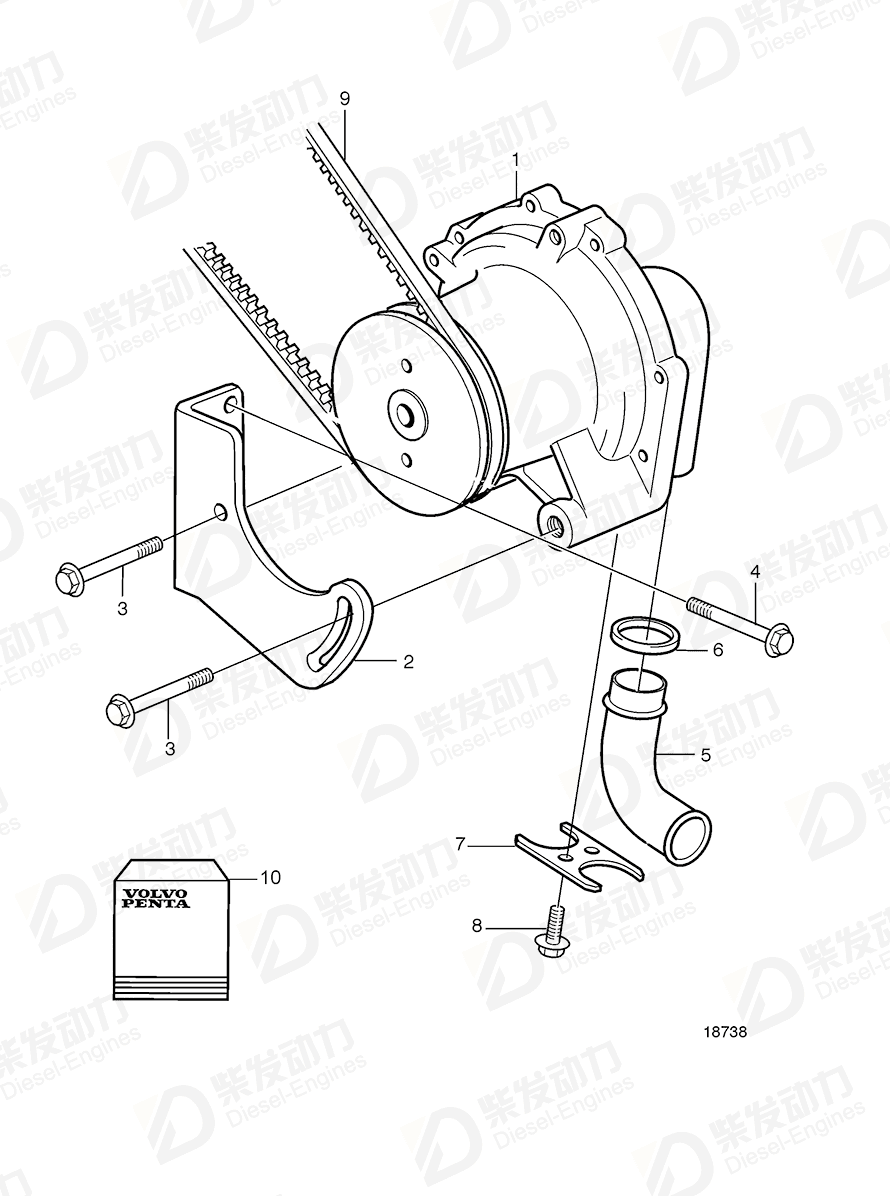 VOLVO V-belt 977542 Drawing